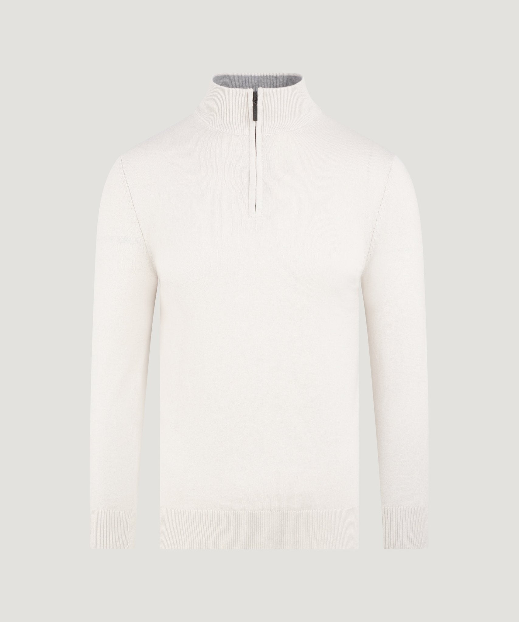 SOCI3TY Limited Trui half - zip Cotton Cashmere off - white - THE SOCIETY SHOP