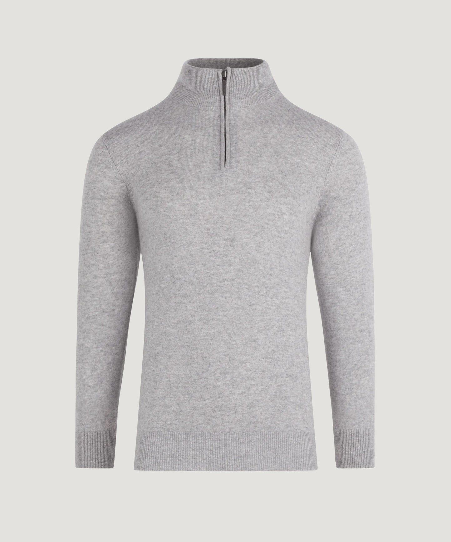 SOCI3TY Trui half - zip kasjmier grijs - The Society Shop