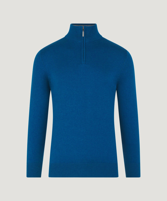 SOCI3TY Trui half - zip katoen/kasjmier hoxton - The Society Shop