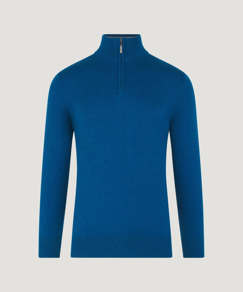 Trui half-zip katoen/kasjmier hoxton