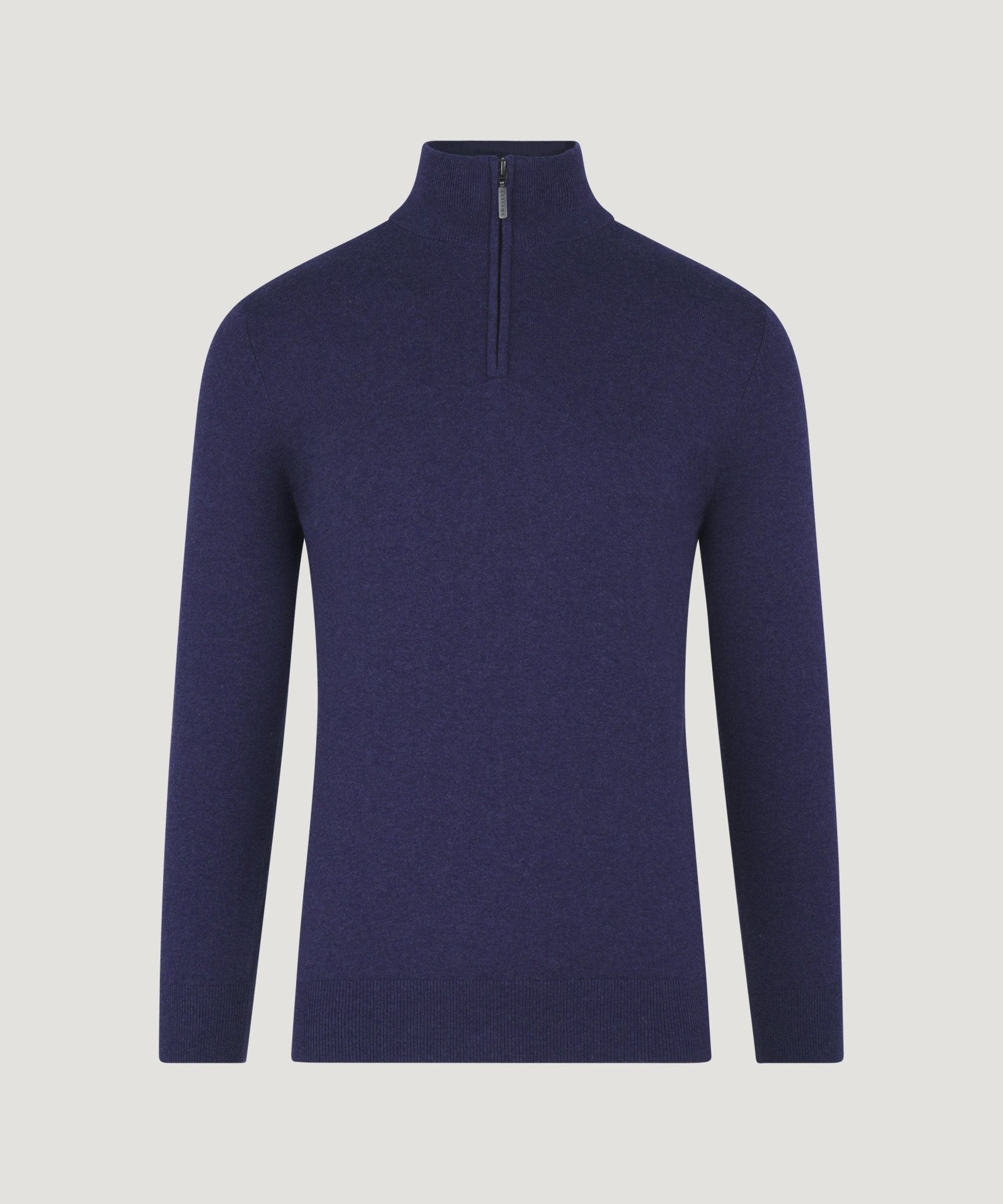 SOCI3TY Trui half - zip katoen/kasjmier nightshade - The Society Shop