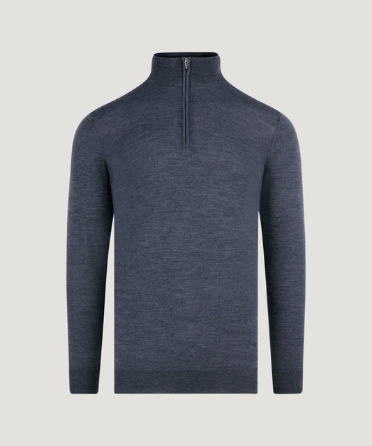 Profuomo Trui half - zip merinowol antraciet - The Society Shop