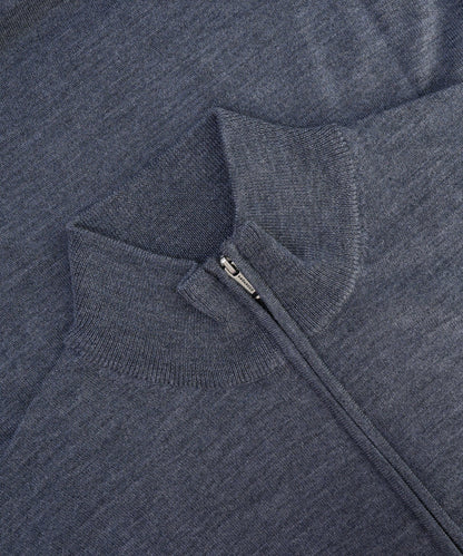 Profuomo Trui half - zip merinowol antraciet - The Society Shop