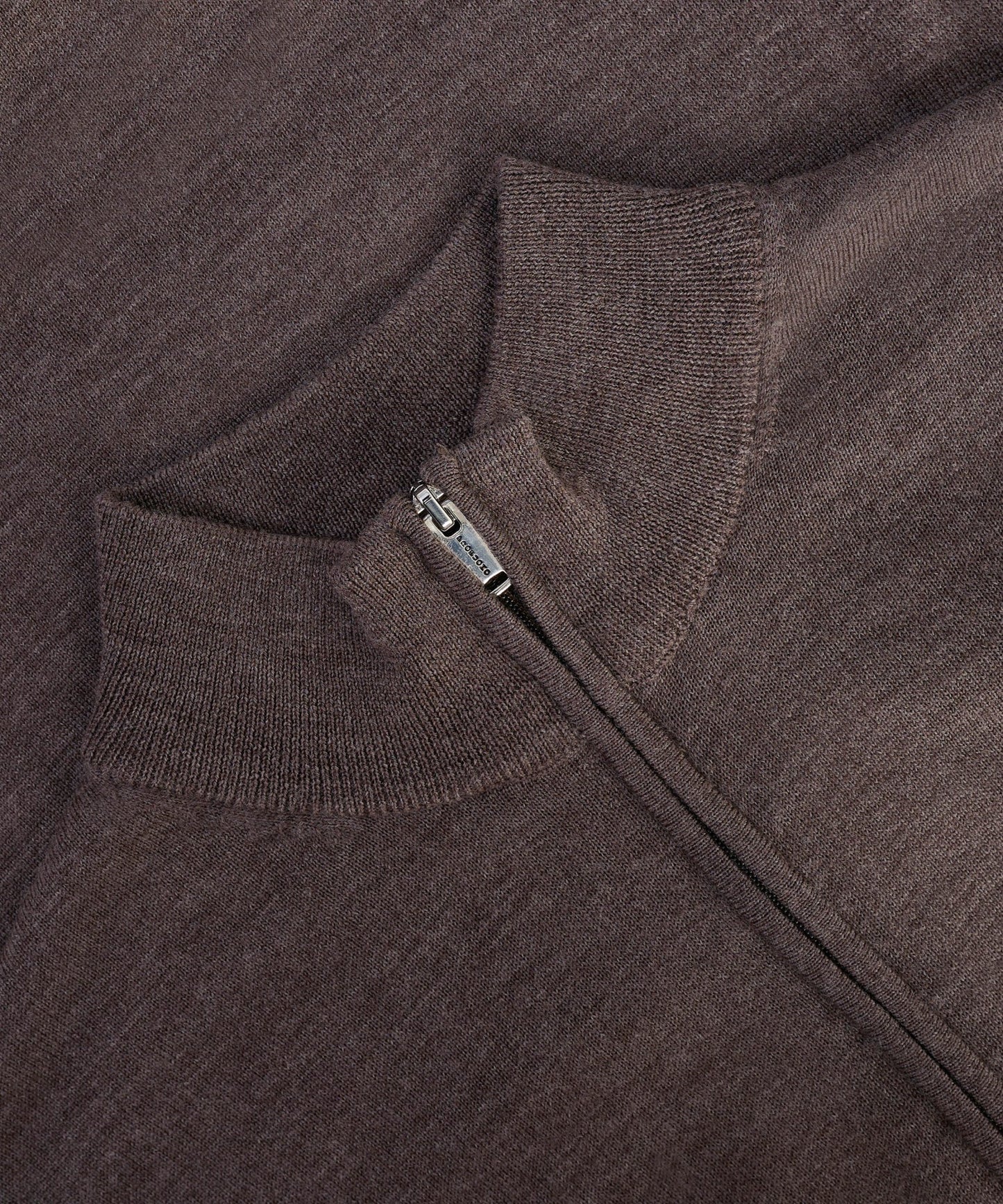 Profuomo Trui half - zip merinowol bruin - The Society Shop