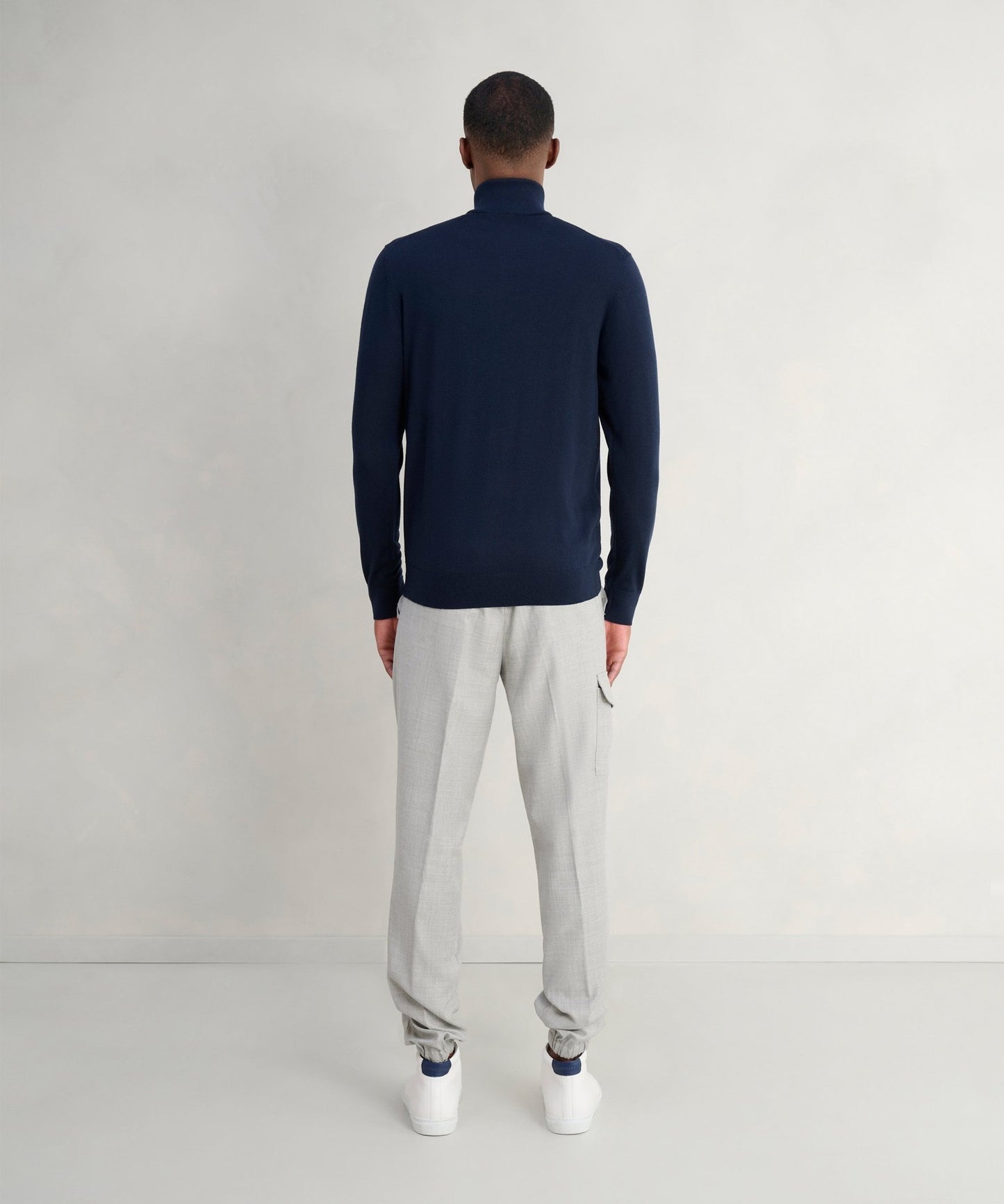 Profuomo Trui half - zip merinowol donkerblauw - The Society Shop