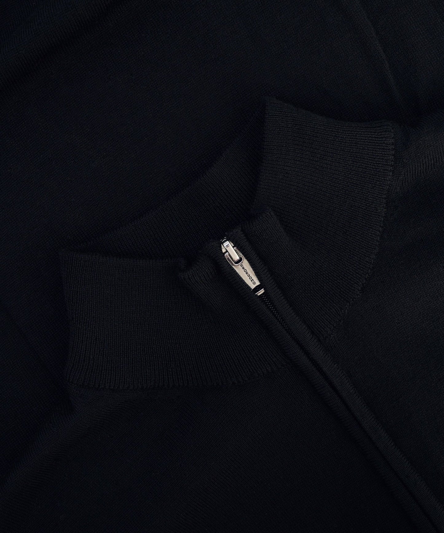 Profuomo Trui half - zip merinowol zwart - The Society Shop