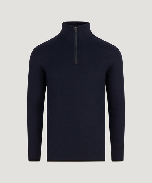 Trui half-zip polar fleece donkerblauw