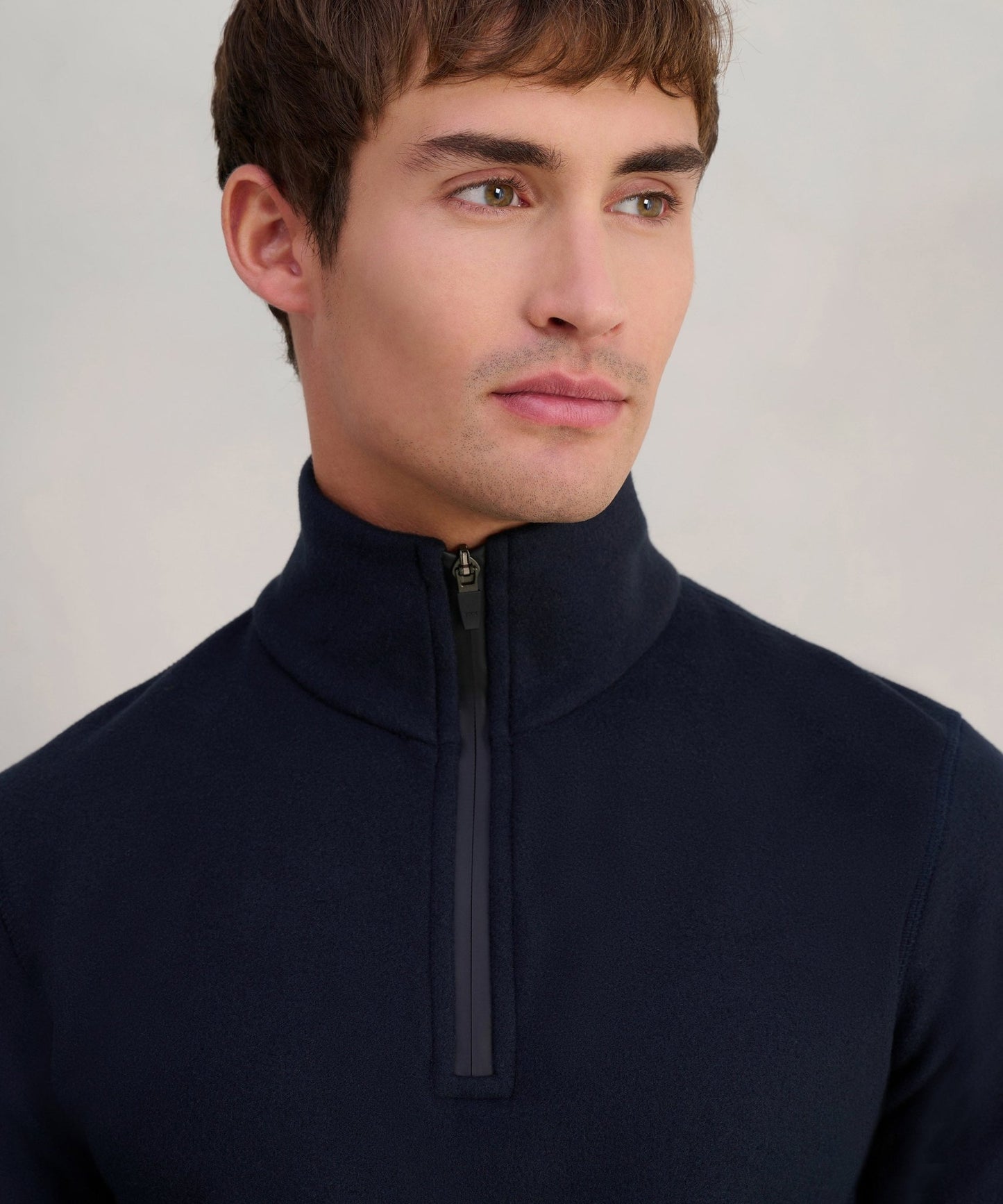 SOCI3TY Trui half - zip polar fleece donkerblauw - The Society Shop