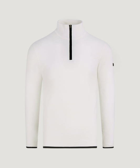 SOCI3TY Trui half - zip polar fleece off - white - The Society Shop