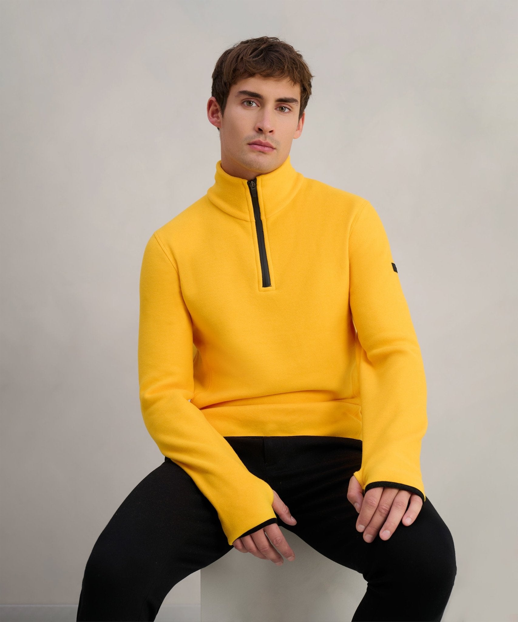 SOCI3TY Trui half - zip polar fleece SOCI3TY Yellow - The Society Shop