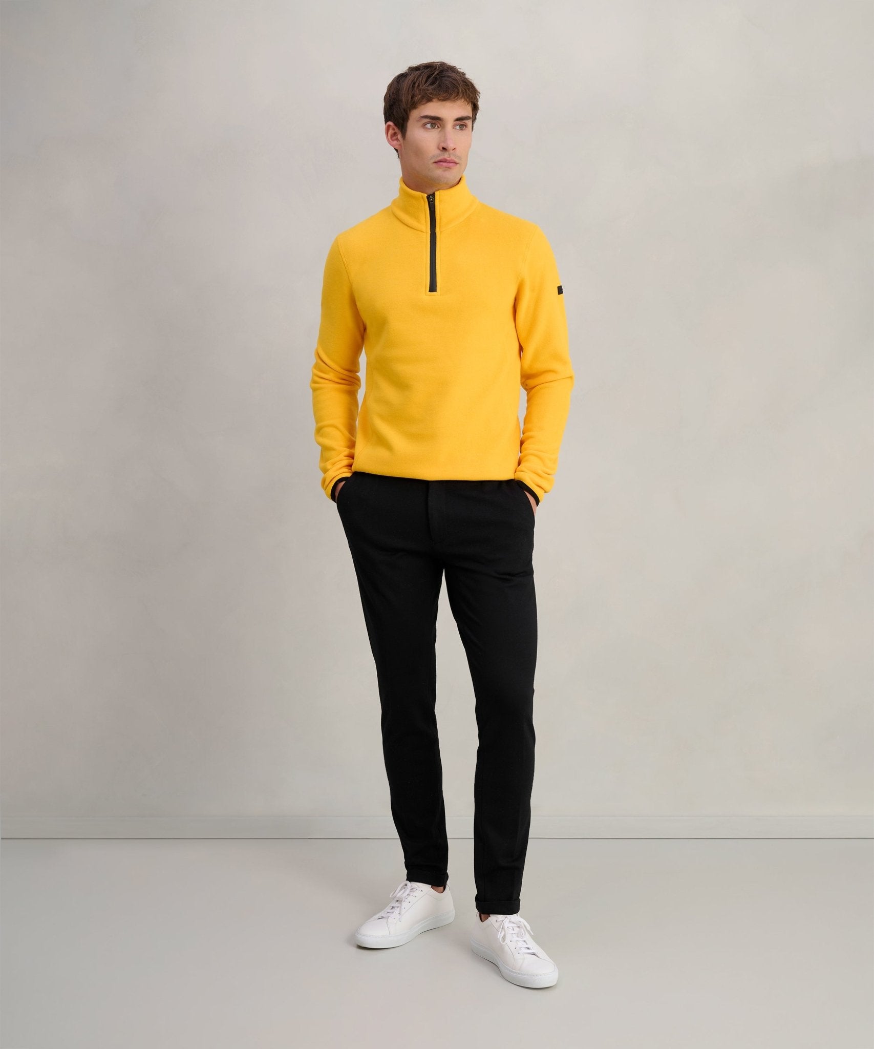 SOCI3TY Trui half - zip polar fleece SOCI3TY Yellow - The Society Shop