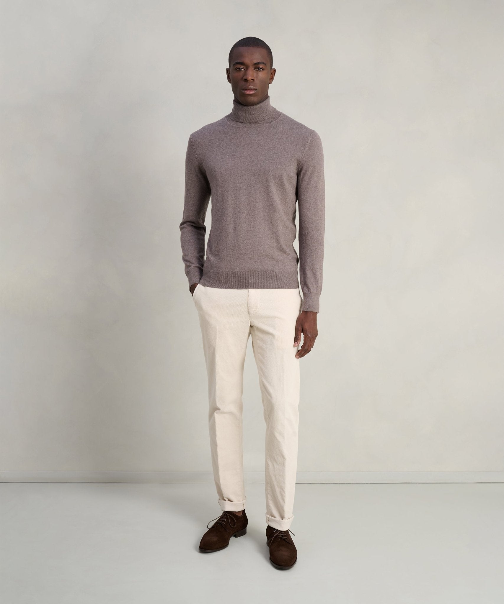 SOCI3TY Limited Trui turtleneck Cotton Cashmere bruin - THE SOCIETY SHOP