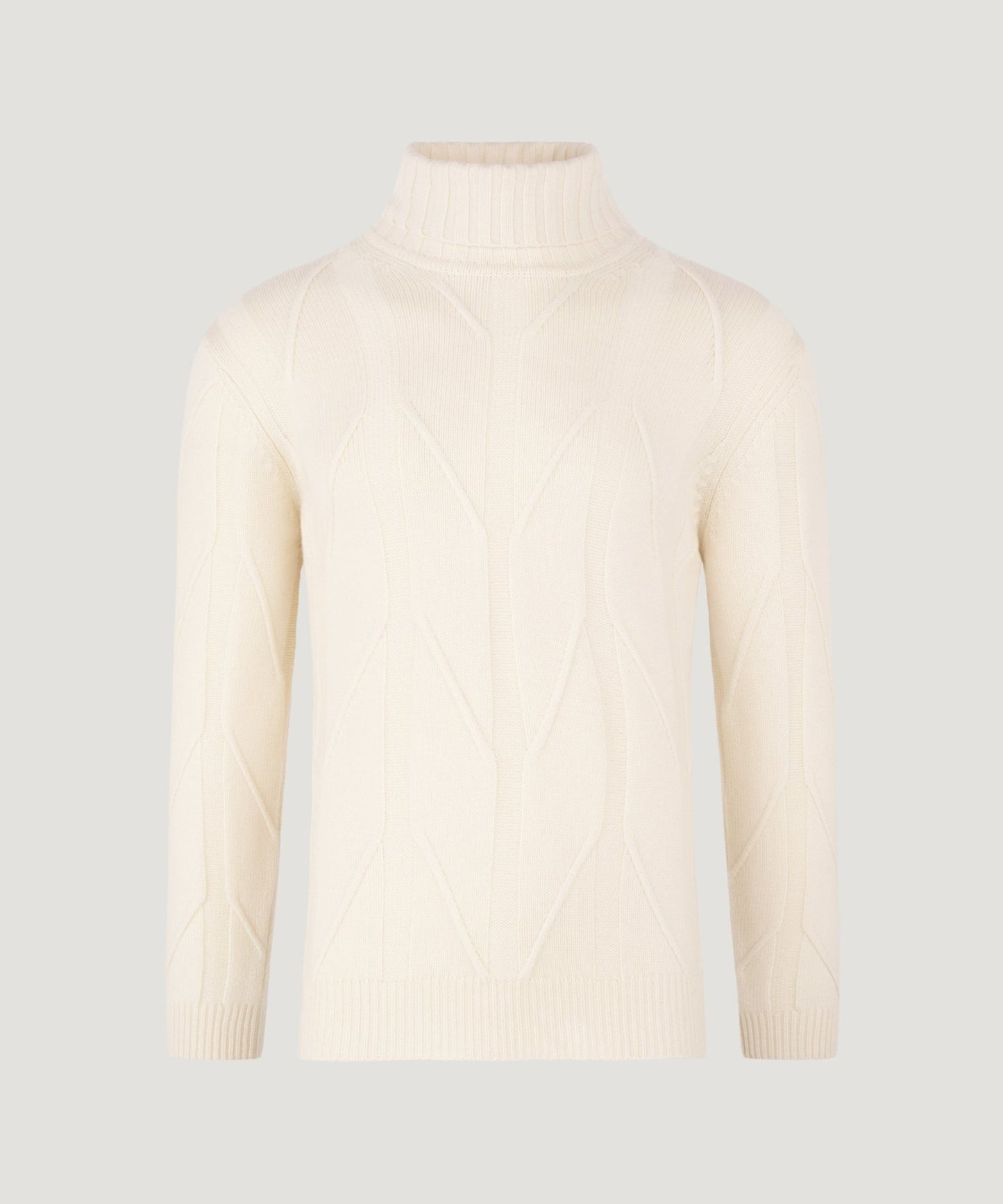 SOCI3TY Trui turtleneck heavy cable knit wol/kasjmier off - white - The Society Shop