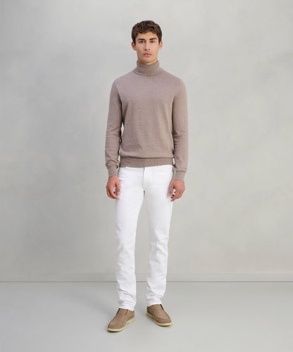 SOCI3TY Trui turtleneck katoen/kasjmier beige - The Society Shop