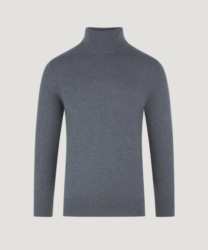 SOCI3TY Trui turtleneck katoen/kasjmier lava - The Society Shop