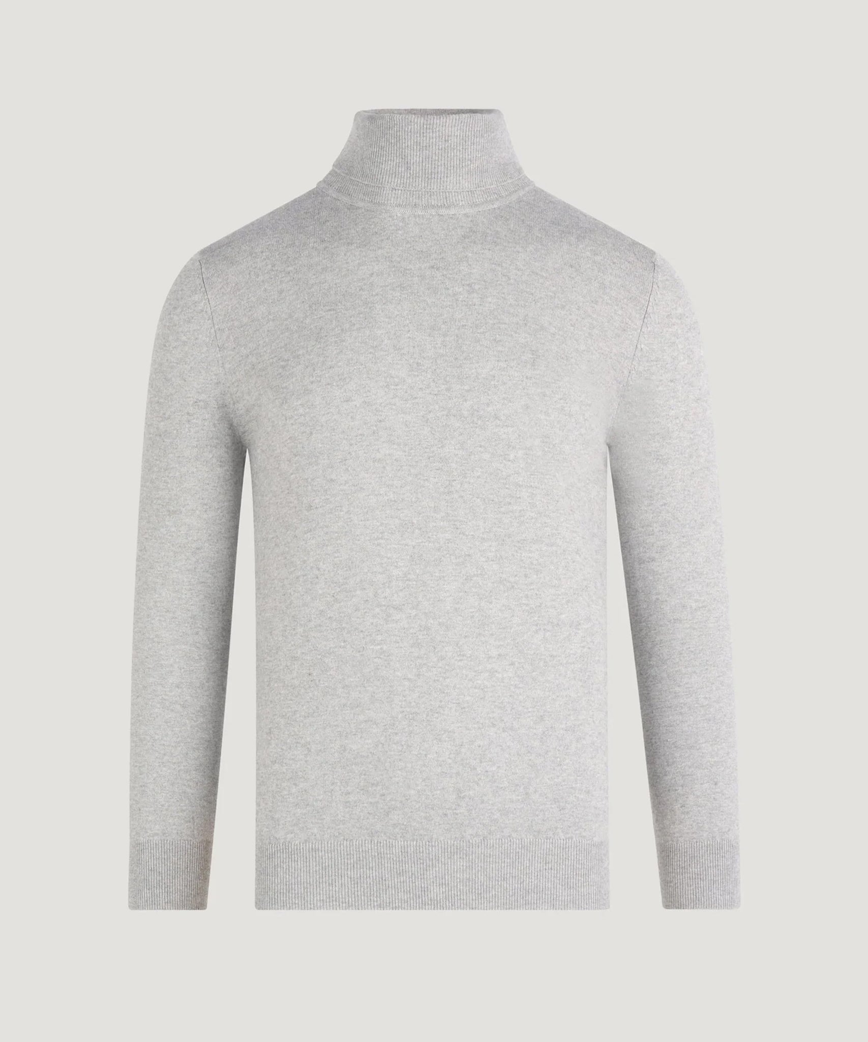 SOCI3TY Trui turtleneck katoen/kasjmier lichtgrijs - The Society Shop