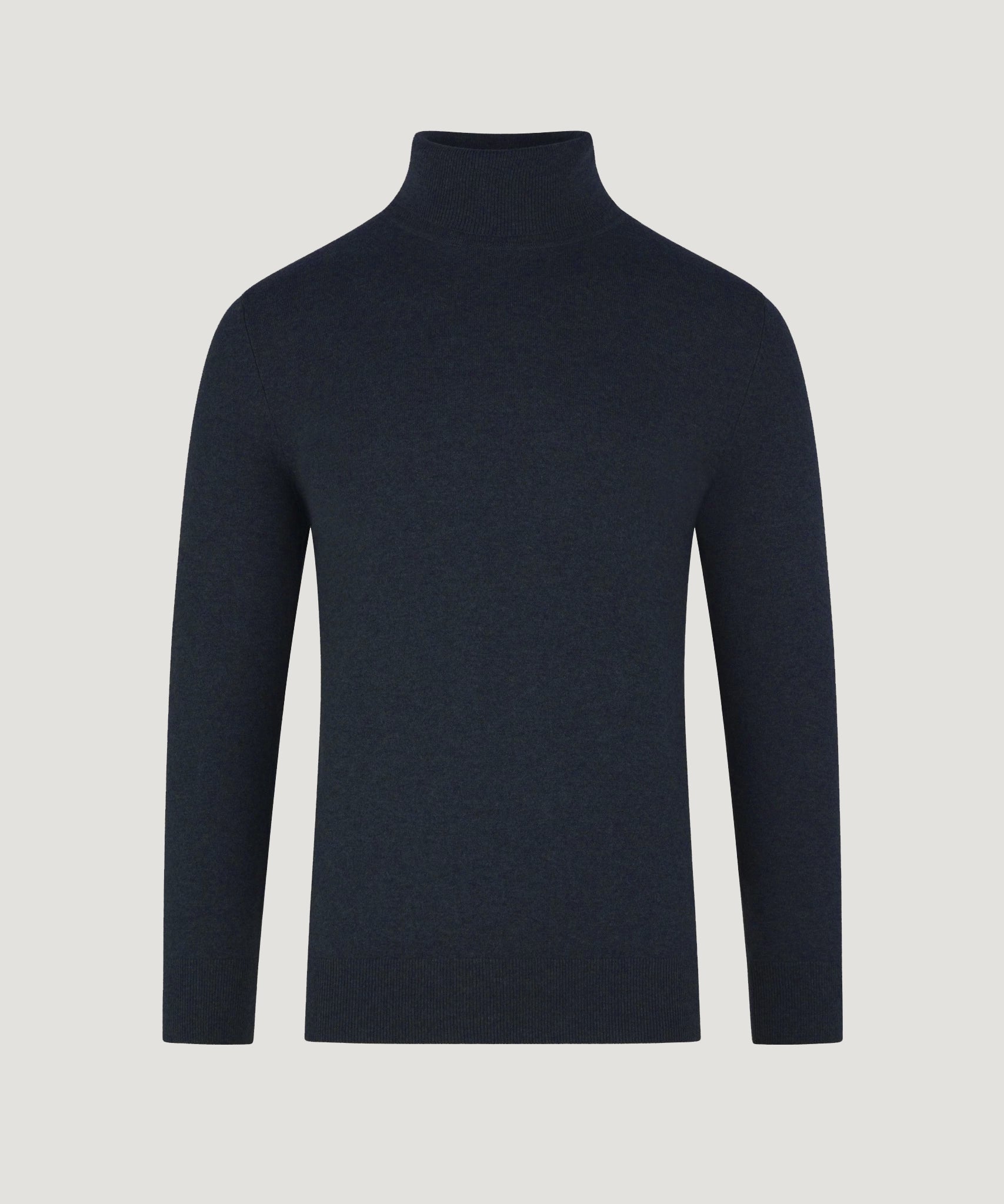 SOCI3TY Trui turtleneck katoen/kasjmier neat navy - The Society Shop