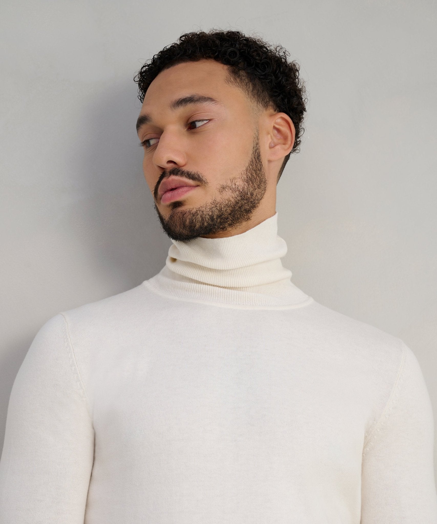 SOCI3TY Trui turtleneck katoen/kasjmier starch - The Society Shop