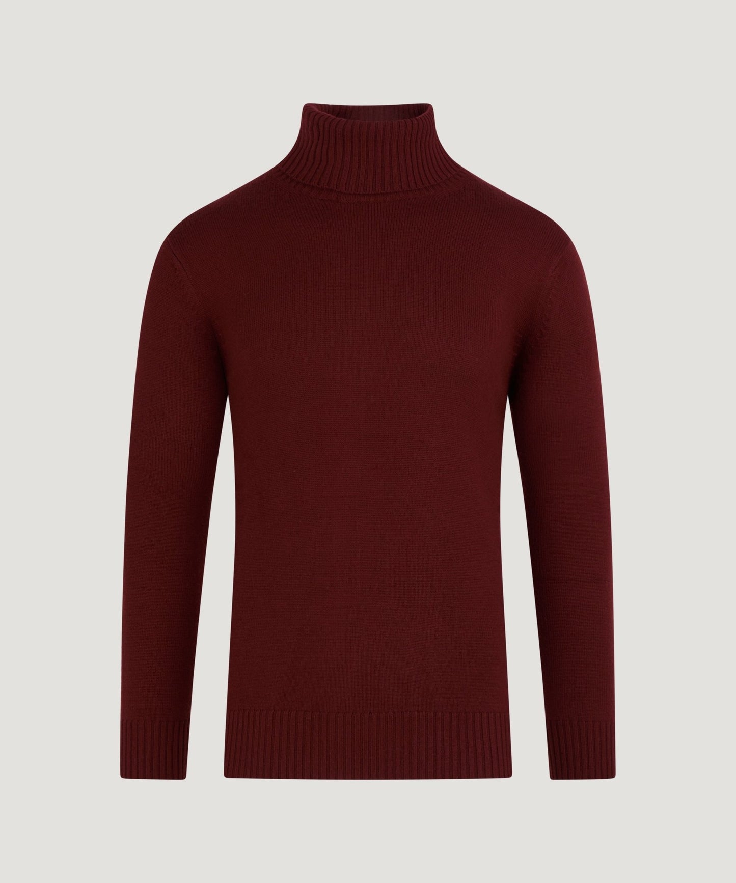 SOCI3TY Trui turtleneck merinowol bordeauxrood - The Society Shop