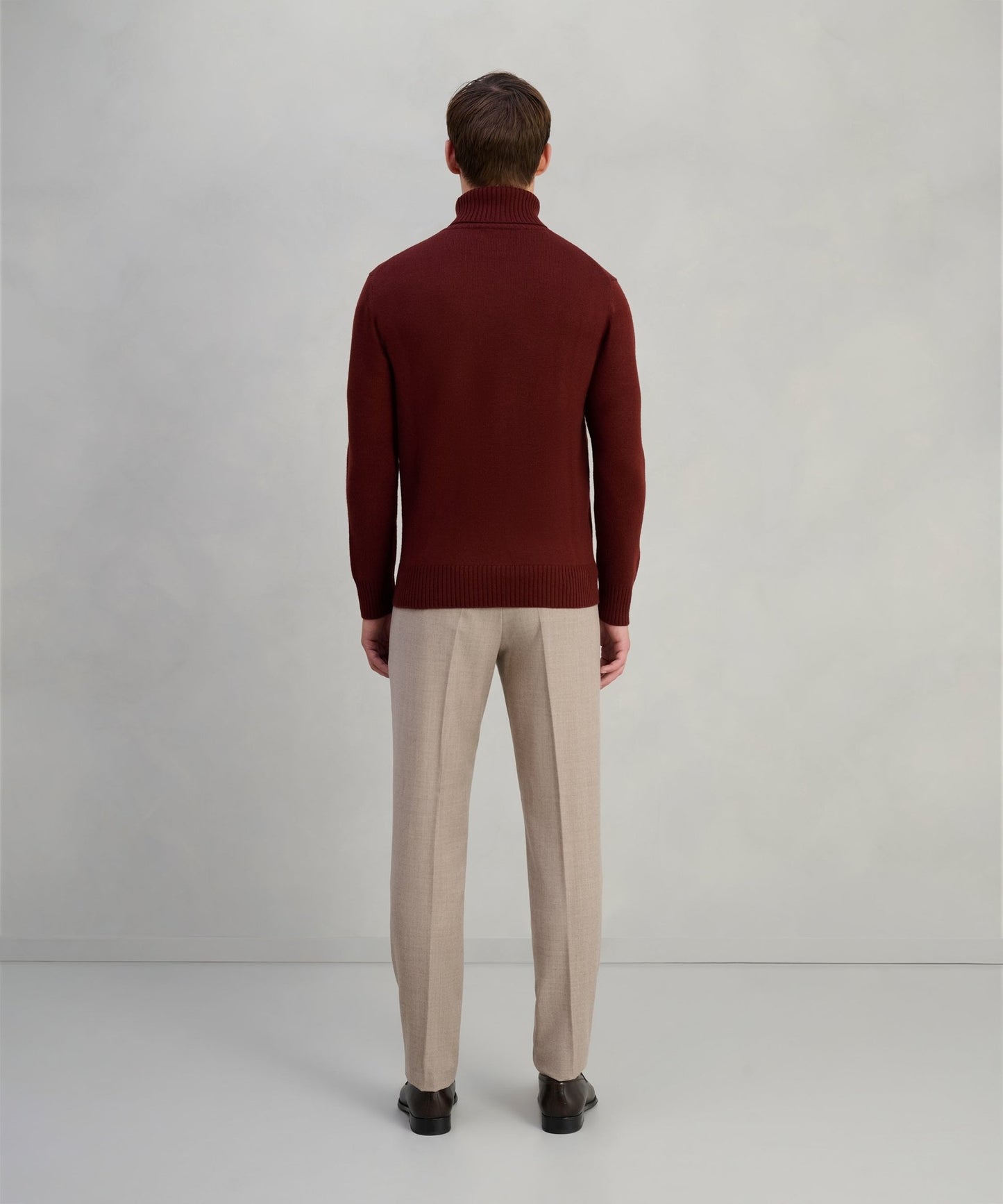 SOCI3TY Trui turtleneck merinowol bordeauxrood - The Society Shop