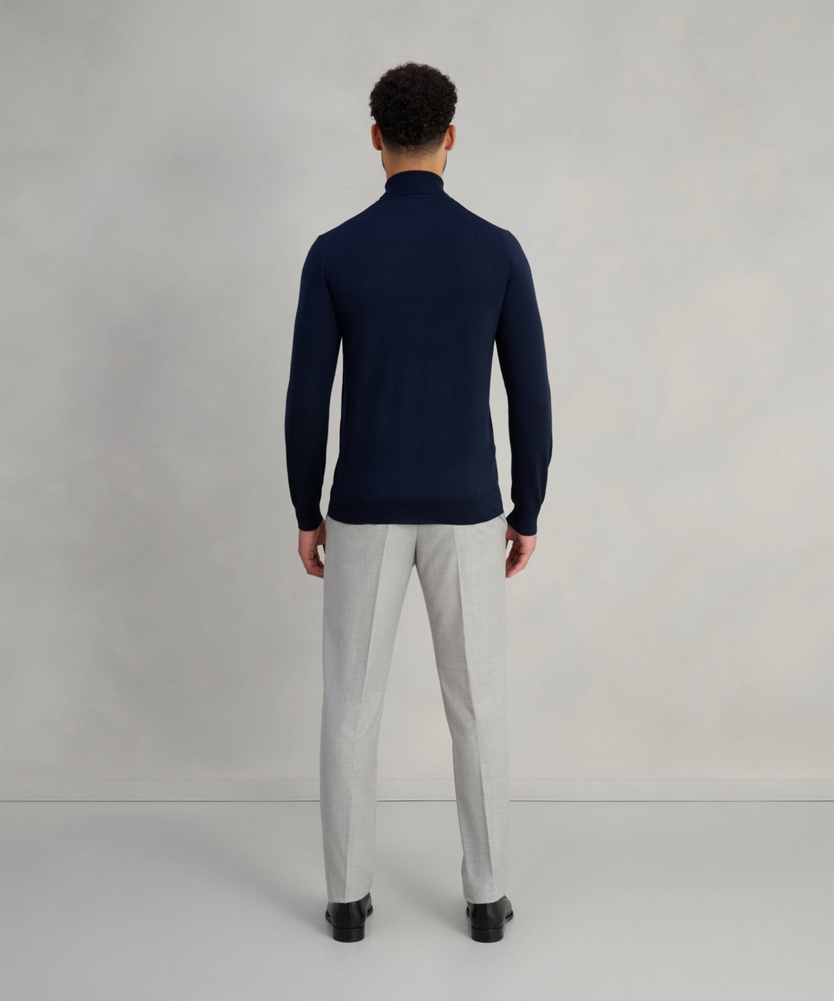 Profuomo Trui turtleneck merinowol donkerblauw - The Society Shop