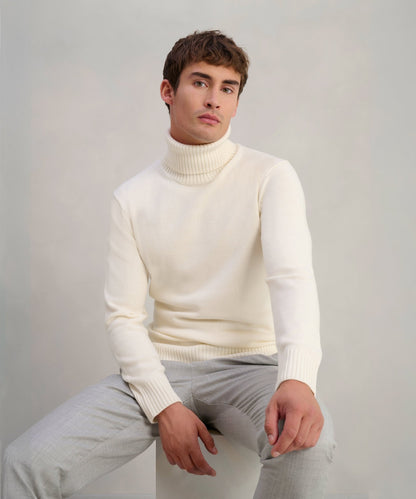 SOCI3TY Trui turtleneck merinowol off - white - The Society Shop