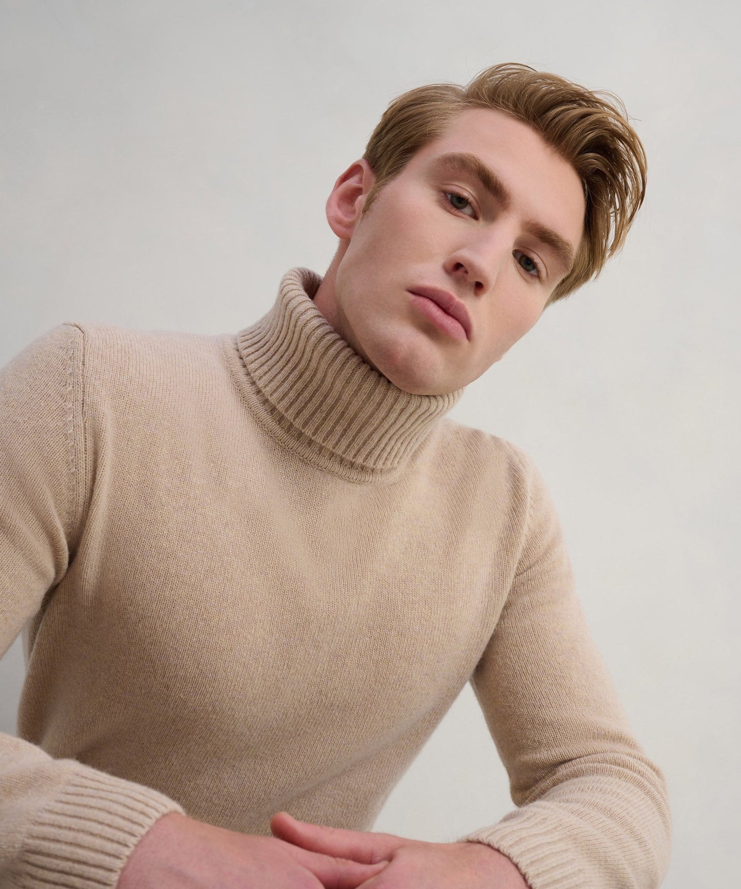 SOCI3TY Trui turtleneck Soft Wear wolmix beige - The Society Shop