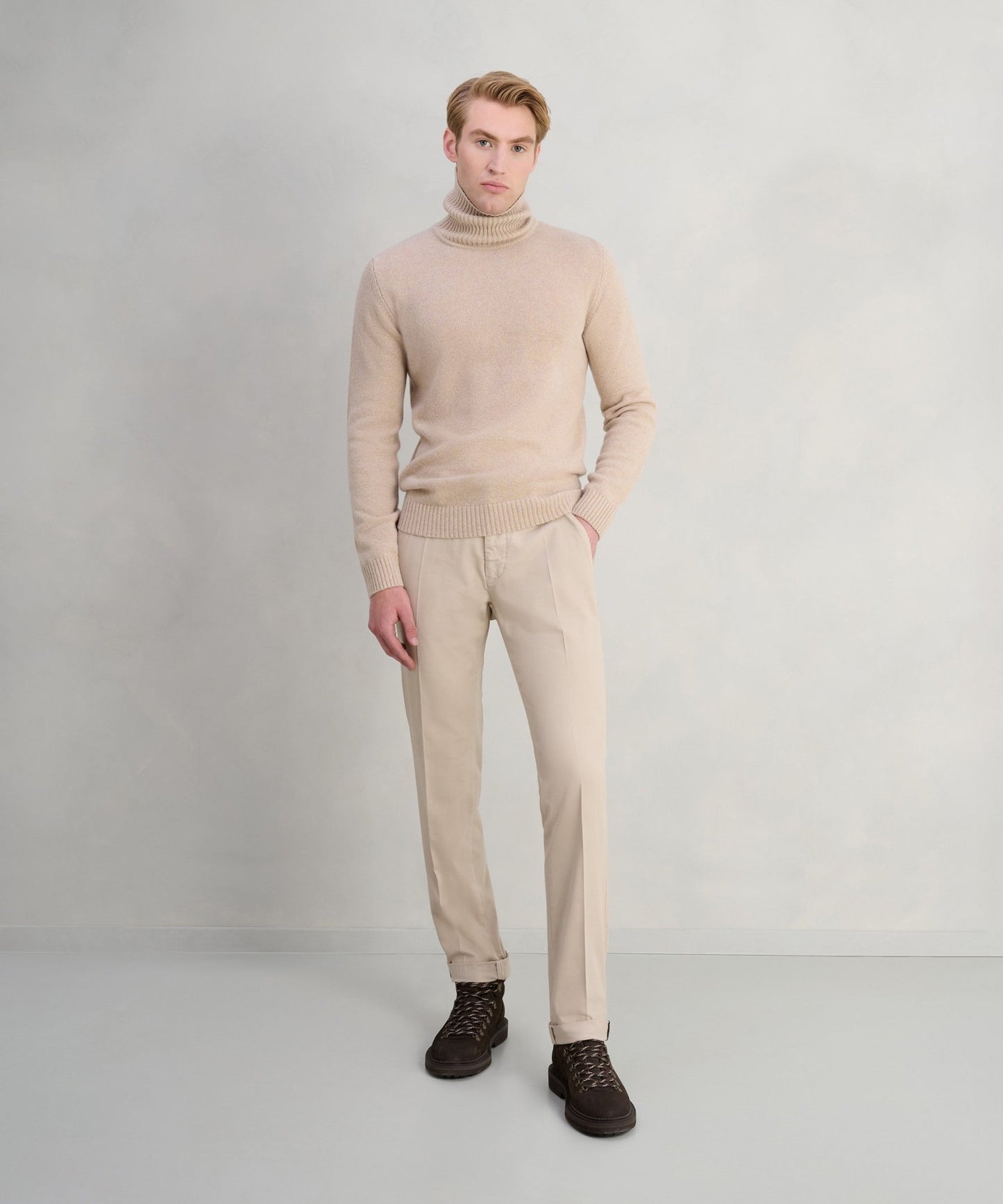 SOCI3TY Trui turtleneck Soft Wear wolmix beige - The Society Shop