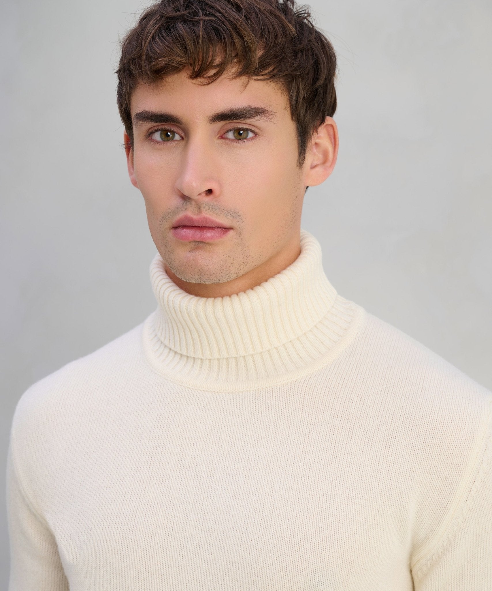 SOCI3TY Trui turtleneck Soft Wear wolmix off - white - The Society Shop