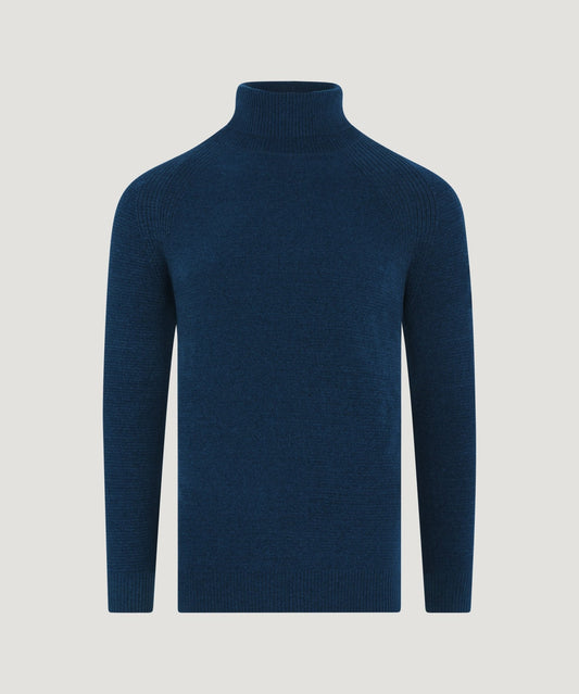 Roberto Ricci Design Trui turtleneck velvet knit blauw - The Society Shop