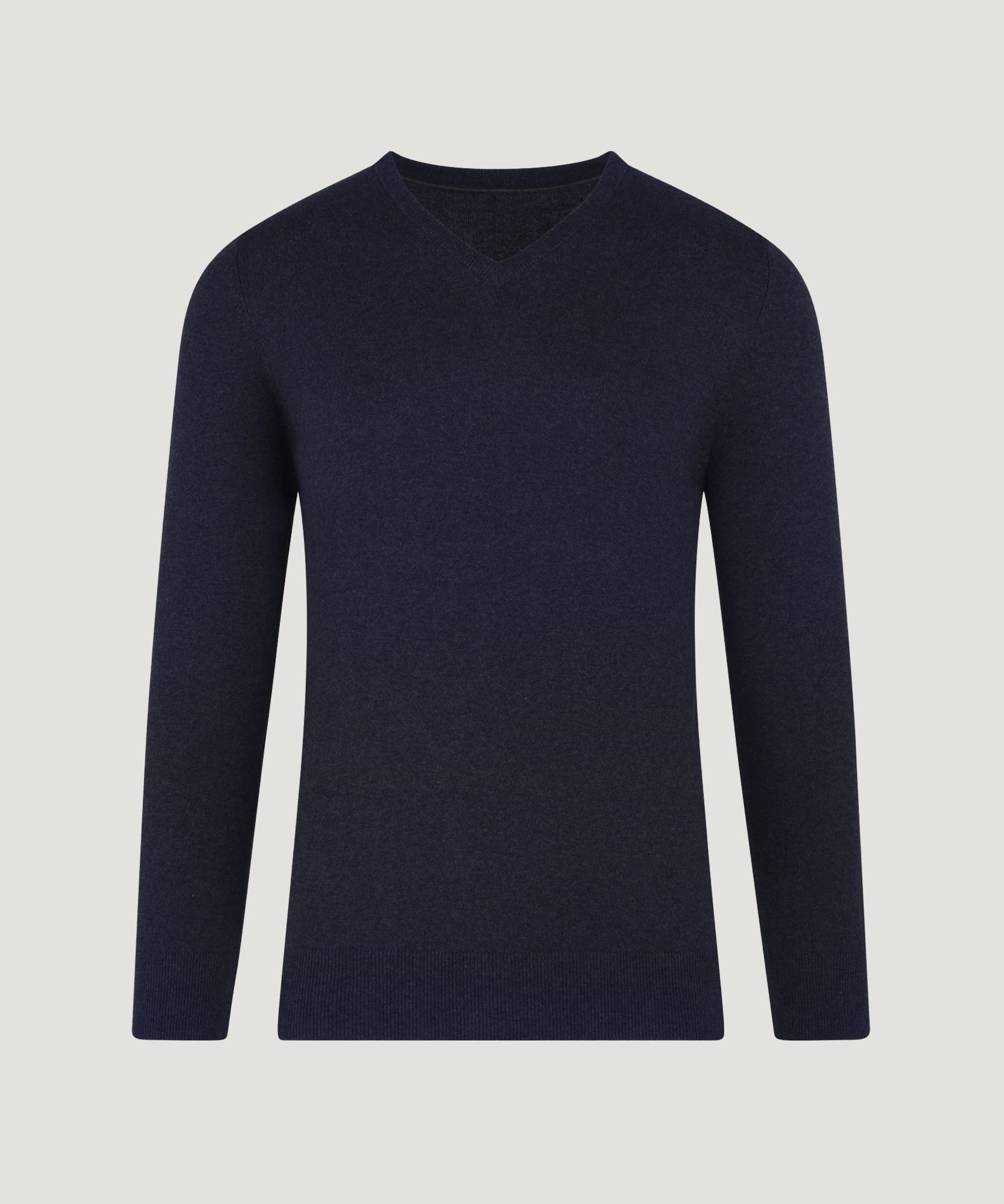 SOCI3TY Trui v - neck katoen/kasjmier neat navy - The Society Shop