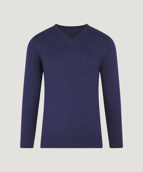 Trui v-neck katoen/kasjmier nightshade