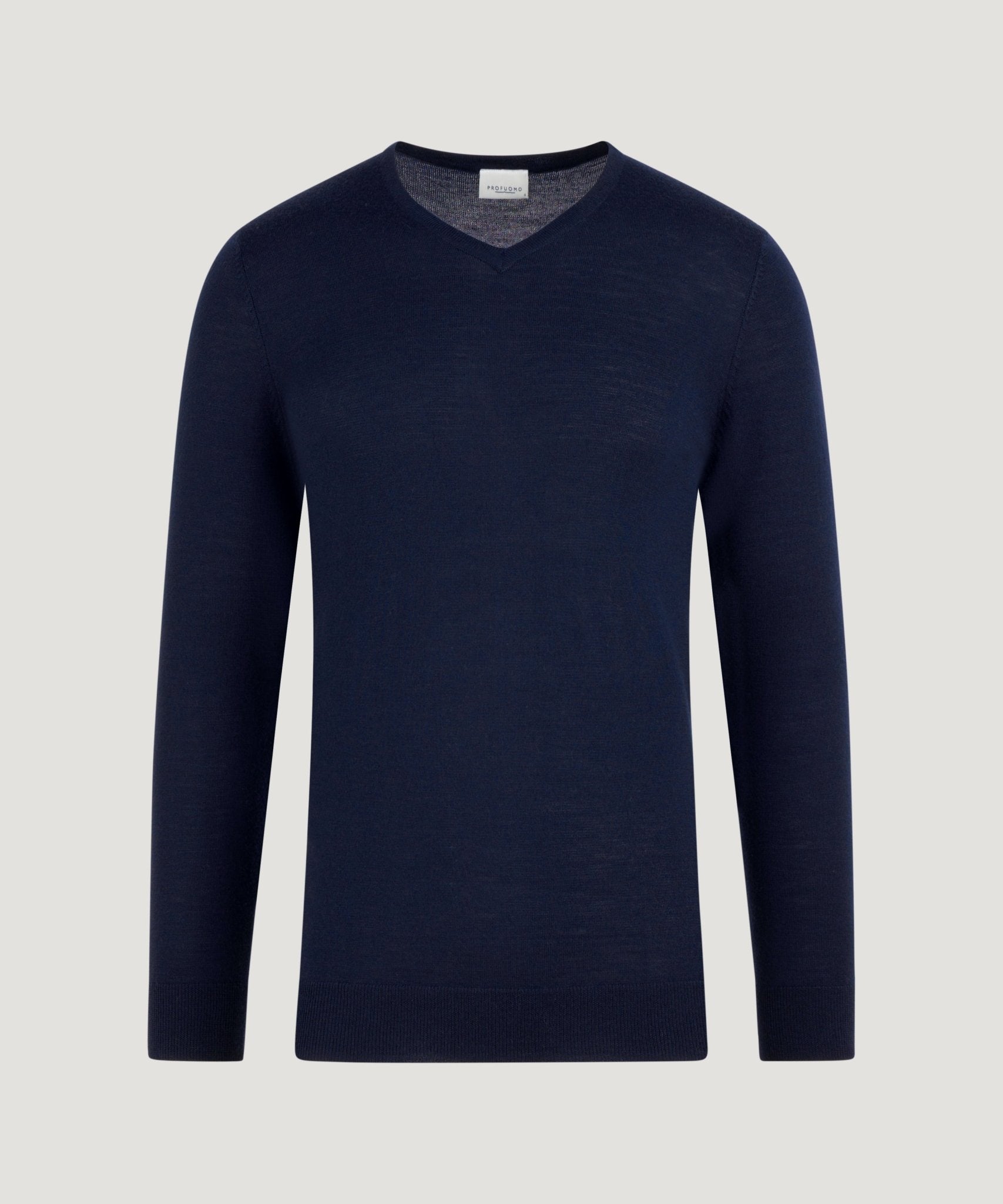 Profuomo Trui v - neck merinowol donkerblauw - The Society Shop