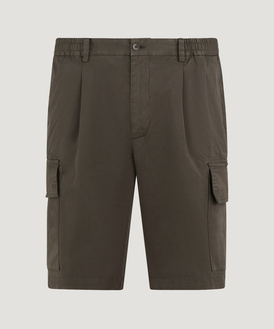 SOCI3TY Utility shorts garment - dyed katoen twill donkerbruin - THE SOCIETY SHOP