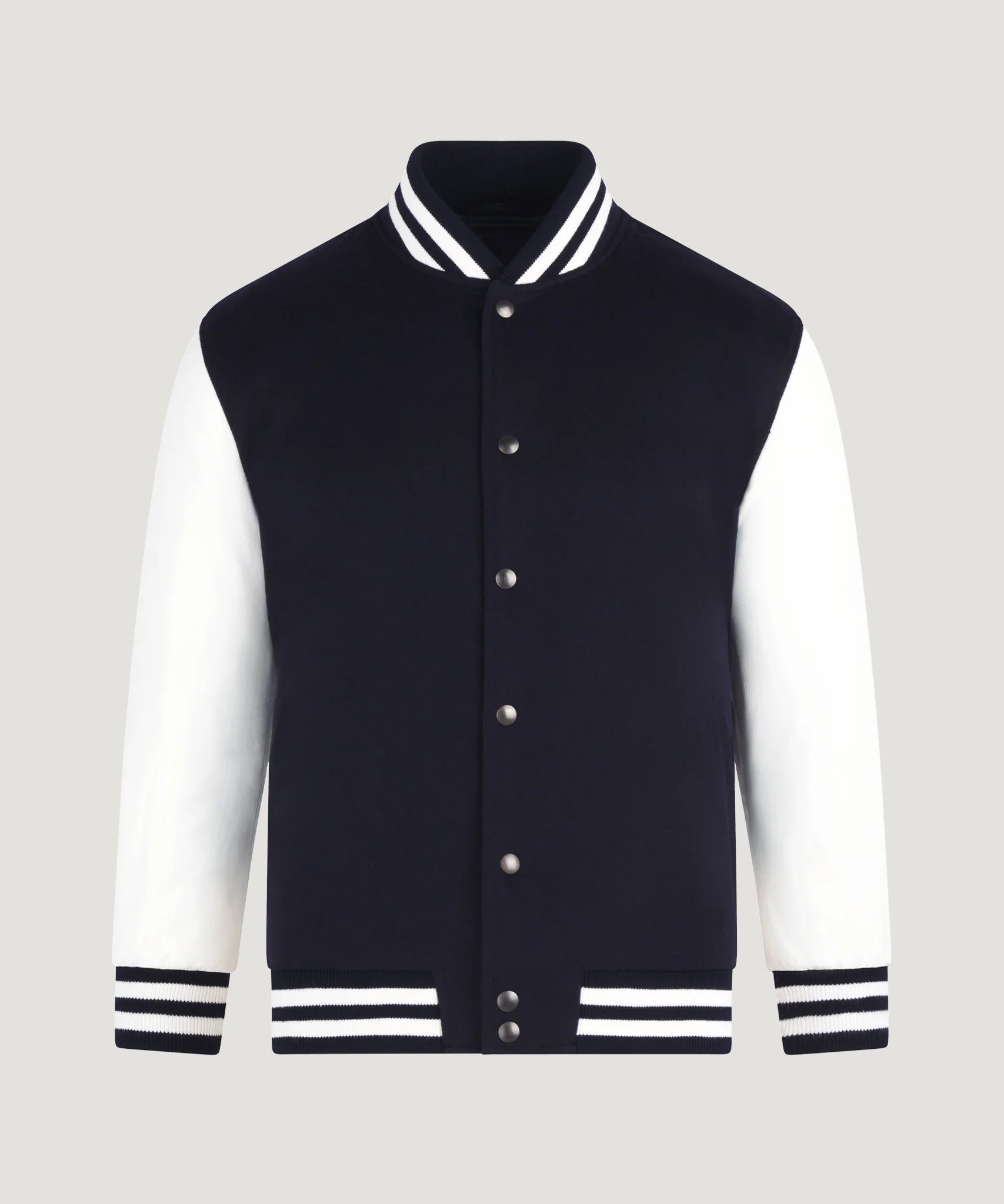 SOCI3TY Varsity jacket navy wol en kasjmier - The Society Shop