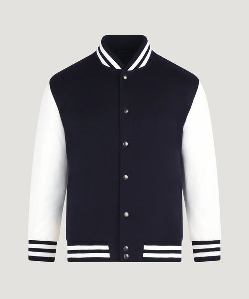 Varsity jacket navy wol en kasjmier