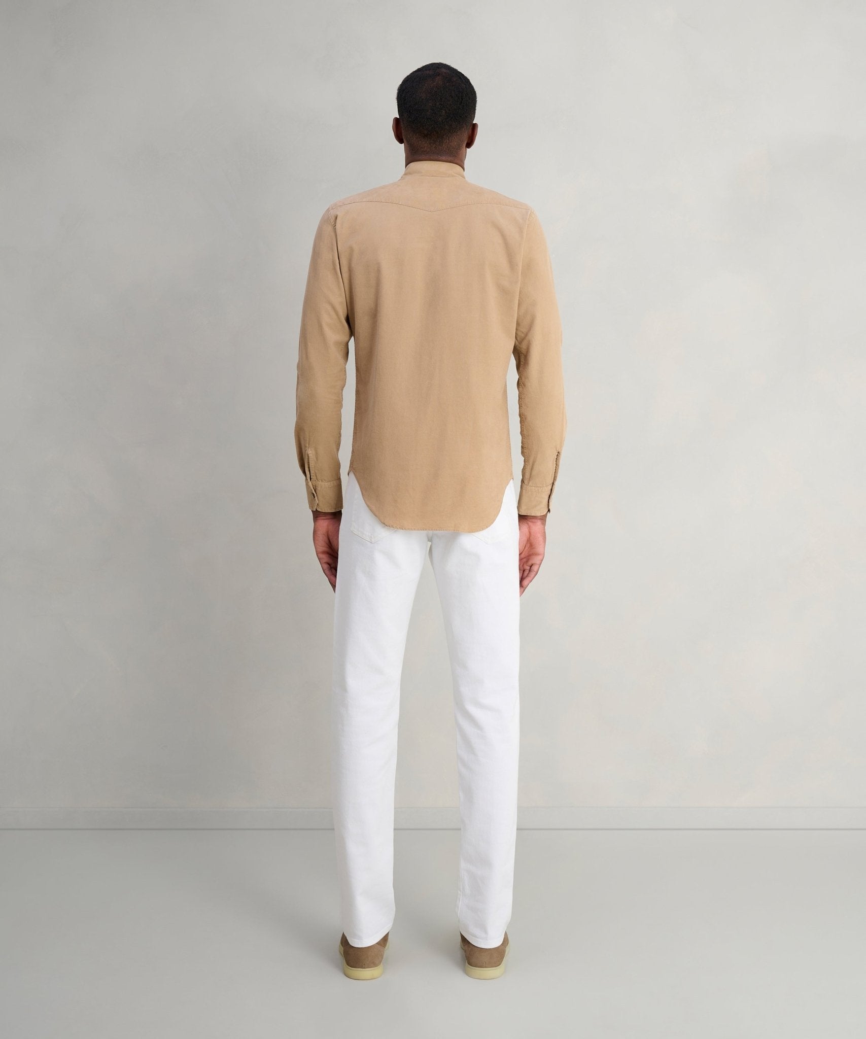 Profuomo Western overhemd katoen ribcord camel - The Society Shop