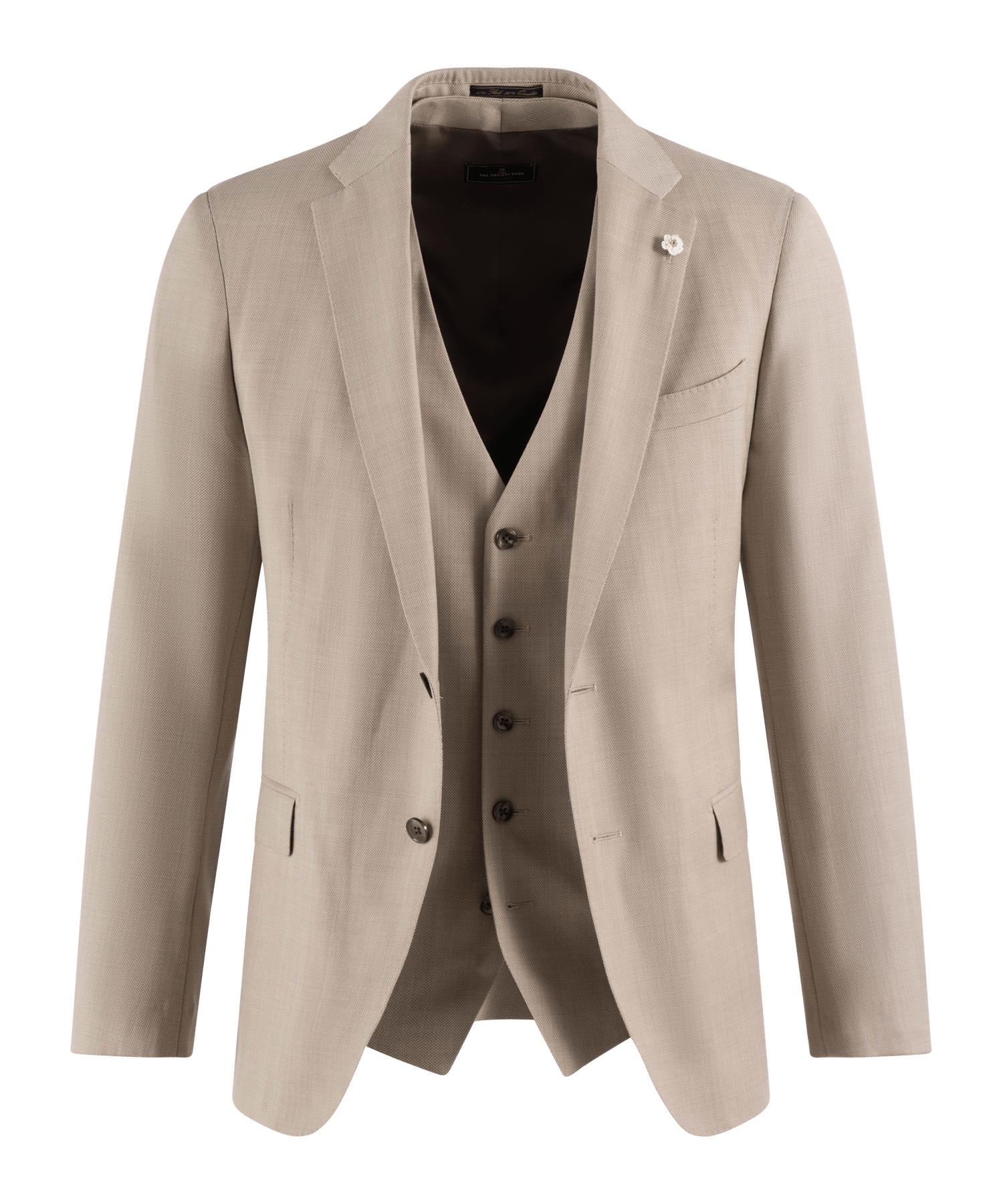 SUIT 3-P S130 WO SI 44 / Beige / taupe