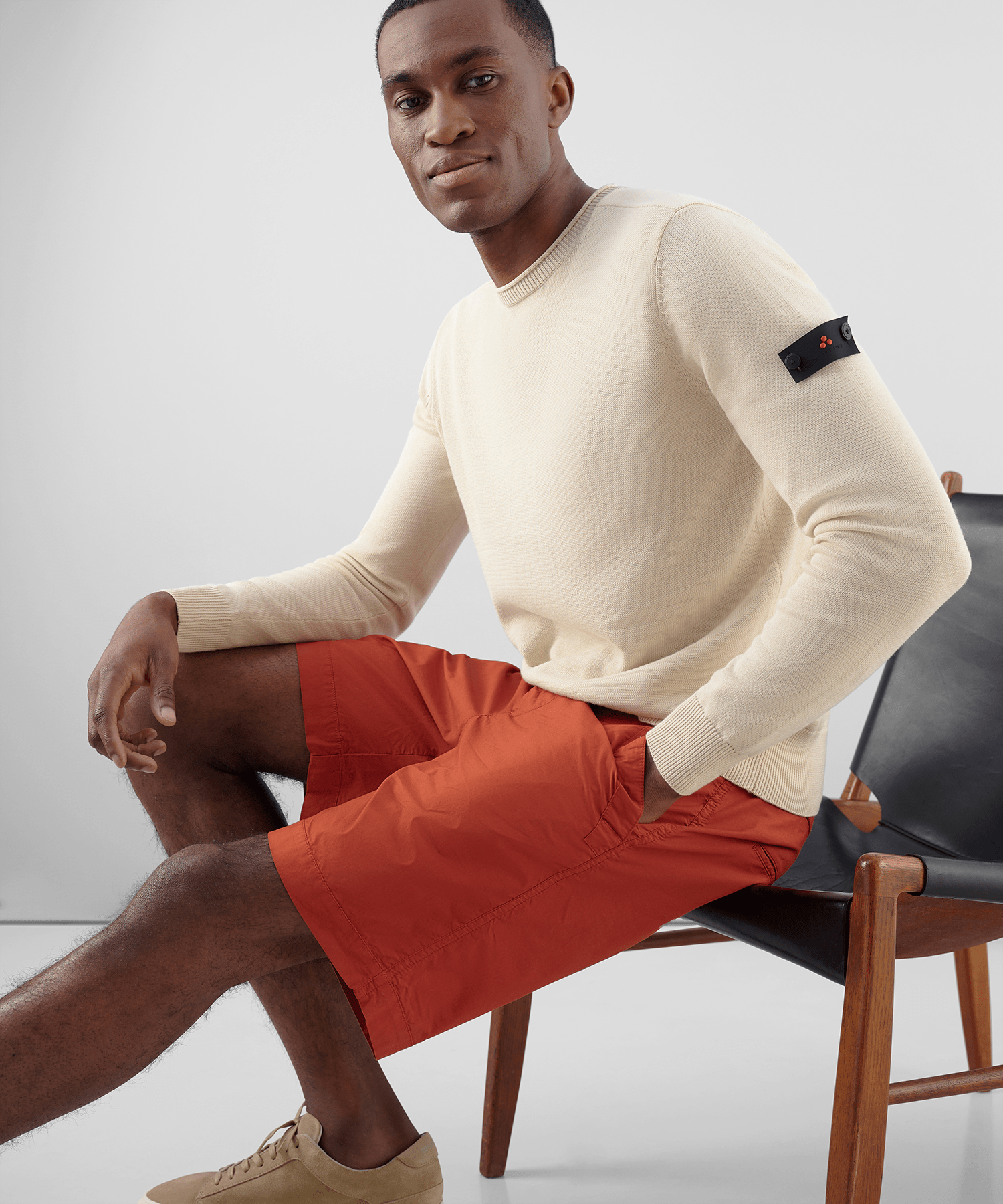 Shorts katoen donkeroranje