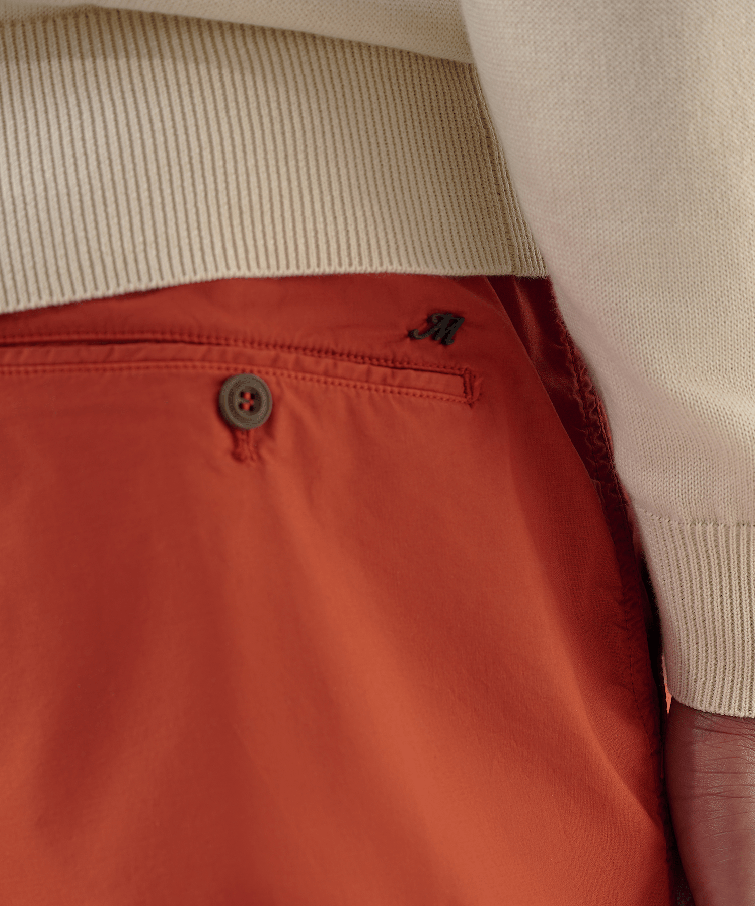 Shorts katoen donkeroranje