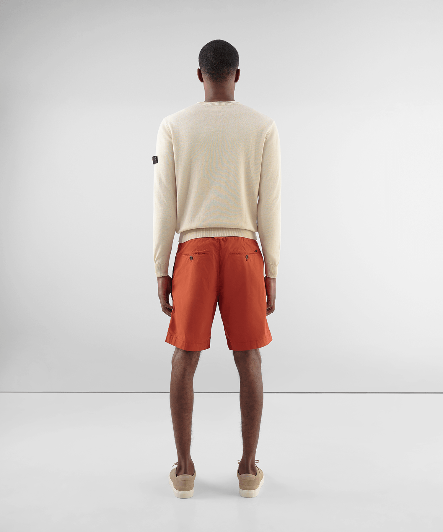 Shorts katoen donkeroranje