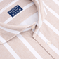 Overhemd techfabric wit/taupe gestreept