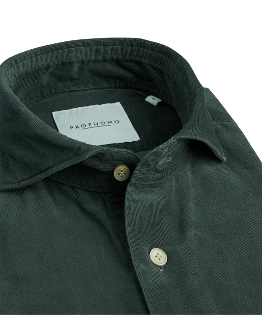 Overhemd corduroy groen