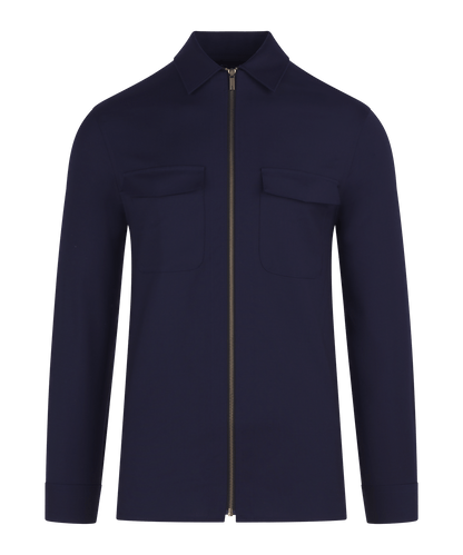 Overshirt wol donkerblauw