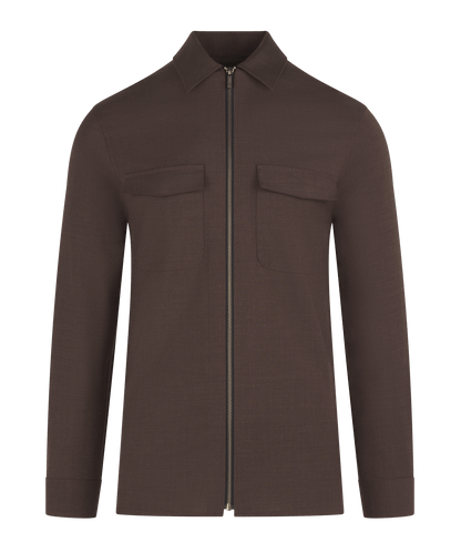 Overshirt wol bruin