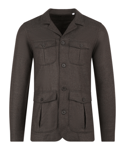 Overshirt bruin wol/kasjmier