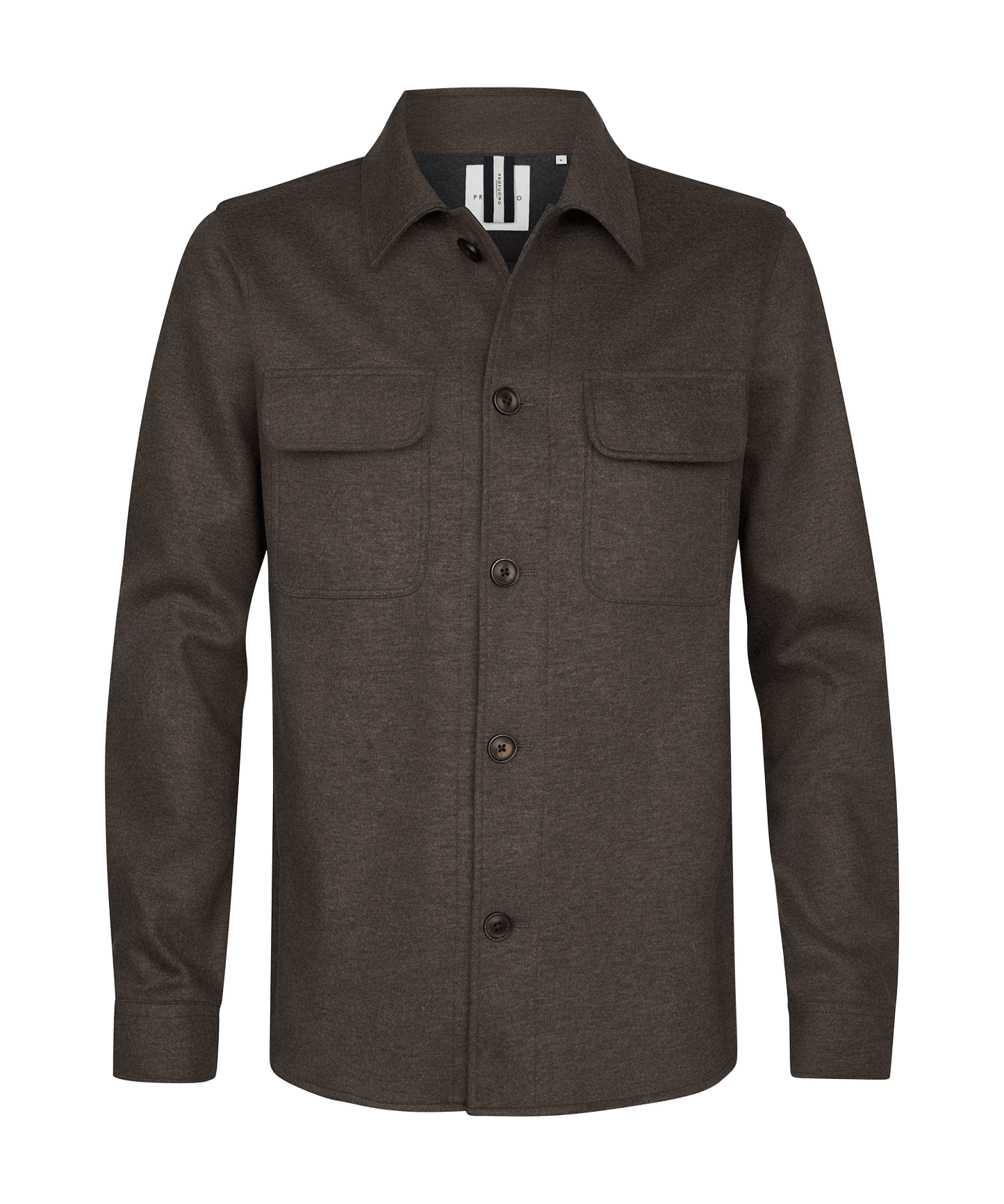 Knitted overshirt wol bruin