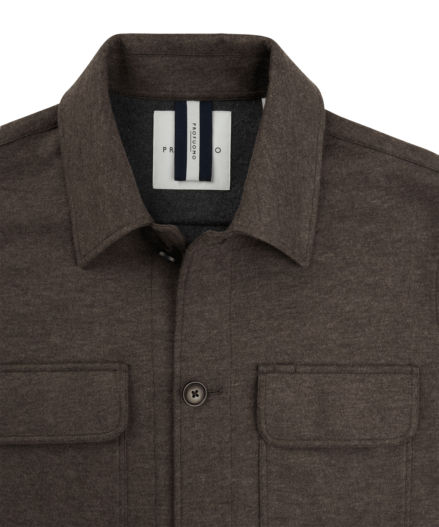 Knitted overshirt wol bruin