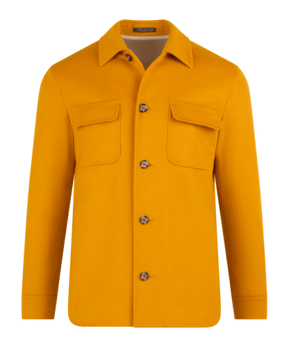 Overshirt donkergeel wol/kasjmier