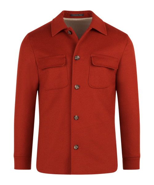 Overshirt rood wol/kasjmier